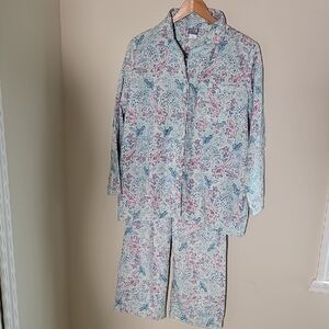 Paisley Print Pajamas. By Moon Beams. Size Large. Blue And Pink